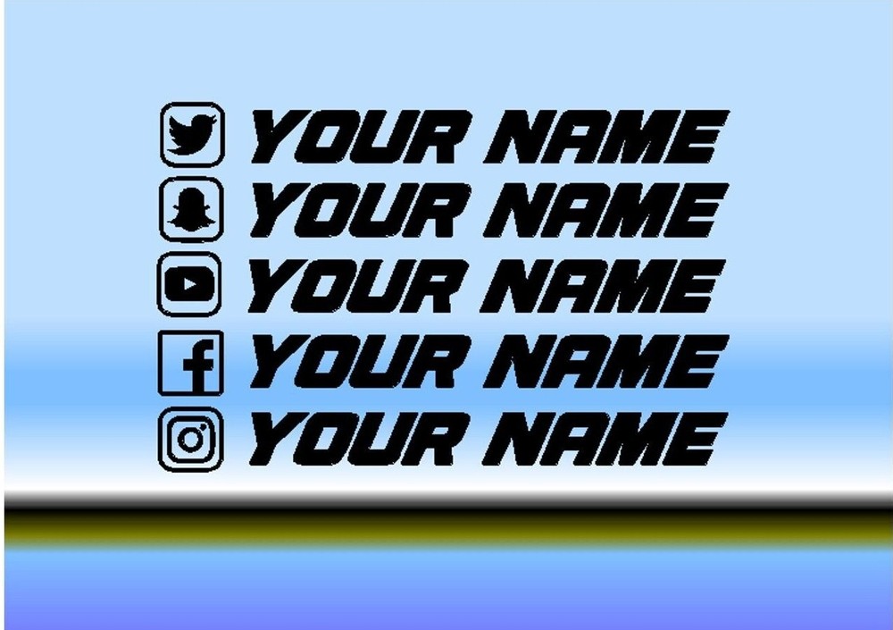 instagram facebook youtube snapchat twitter Username Sticker – Vinyl Car “LOOK”