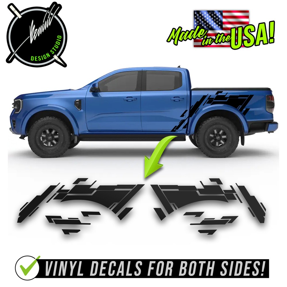 Bed-side Decal Vinyl Stripe Kit Fits- 2019-2022 2023 2024 Ford Ranger Raptor FX4