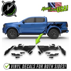 Bed-side Decal Vinyl Stripe Kit Fits- 2019-2022 2023 2024 Ford Ranger Raptor FX4