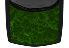 Lime Green Topographic Map Truck Hood Wrap Vinyl Car Graphic Decal 58″ x 65″
