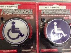 Handicap(Blue)Light Up Decal Powerdecal Backlit LED Motion Sensing Auto Decal