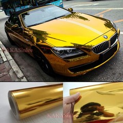 Gold Flat Smooth Mirror Chrome Car Wrap Metal Vinyl Decal Sticker Air Free US