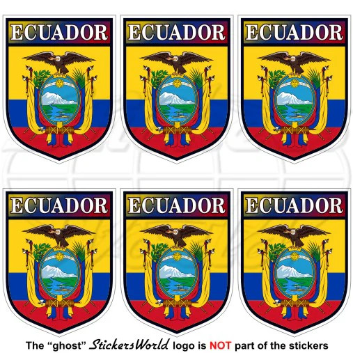 ECUADOR Ecuadorian Shield 40mm (1.6″) Vinyl Stickers Decals x6