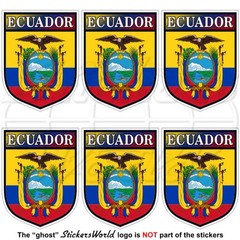 ECUADOR Ecuadorian Shield 40mm (1.6″) Vinyl Stickers Decals x6