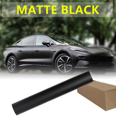 5FTx50FT PET Satin Black Vinyl Wrap Self-Adhesive Air Release US Stock