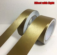 Gold Car House Wall Metal PVC Brushed ALUMINUM Vinyl Wrap Sticker Tape Strips