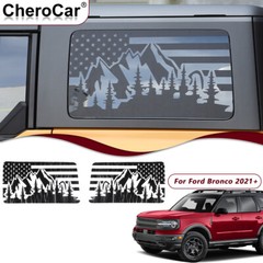2x Rear Window Glass Sticker Vinyl Decals Cover Exterior Accessories For Bronco