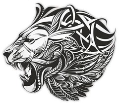 Lion Abstract Self-adhesive Vinyl Decal