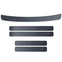 Car Door Sill Rear Guard Plate Stickers Anti Kick Anti Scratch Carbon Fiber Look
