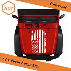 Universal Large Size 51cmx90cm Car Truck Boay Hood White USA Flag Decal Sticker