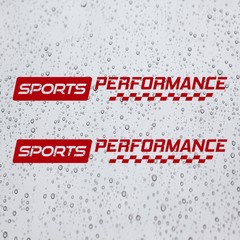 2x SPORTS PERFORMANCE Decal for Honda Toyota Ford BMW Audi & Others Cars