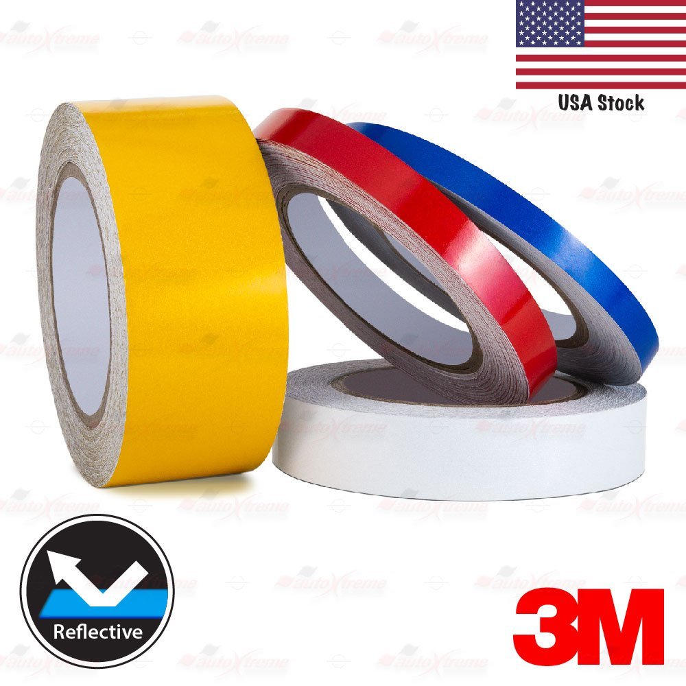 3M REFLECTIVE Self-Adhesive Conspicuity Tape Vinyl Decal Stickers 3/8 9/16 1″ 2″