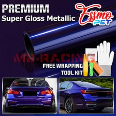 ESSMO PET Super Gloss Metallic Royal Indigo Blue Car Vinyl Wrap Decal Like Paint