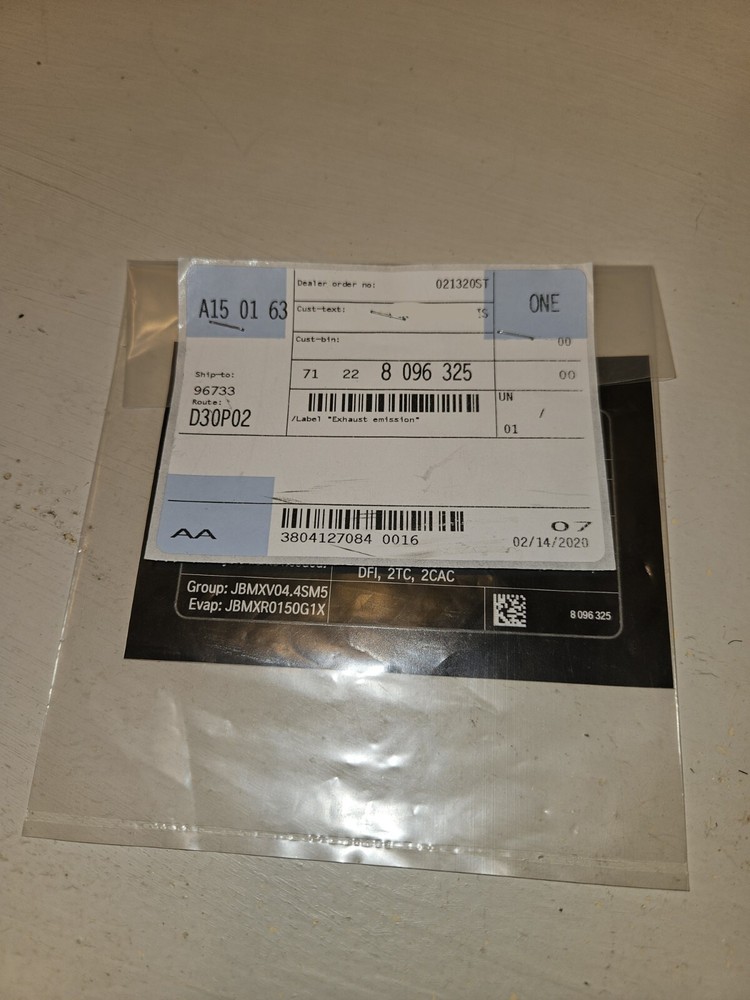 BMW M5 Emissions Label 2018 2019 2020