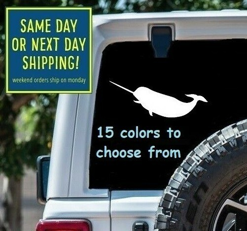 8 Sizes Narwhal Whale Car Window Decal Sticker Tablet Macbook Laptop sticker