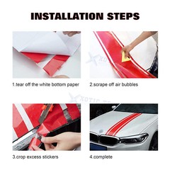 50″x 10″ Car Hood Stripe Sticker Auto Racing Body Side Vinyl Decal Decoration