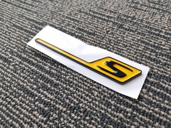 Gloss Black Yellow AMG S Badge Trunk Emblem Sticker GLC63 GLE63 C63 E63 CLA45 GT