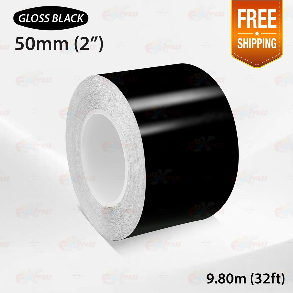 GLOSS BLACK 2″ 50mm PIN STRIPE Car Model Streamline TAPE Decal Vinyl Sticker
