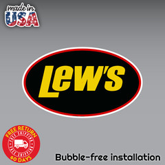 Lew’s Fishing Decal Sticker For tool box car fridge wall window bumper