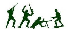 Green Army Men Decal – 4 Pack – Figurine Stickers – Choose Set number and Size