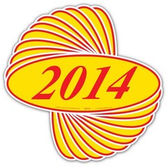 EZ-Line Car Dealer Oval Model Year Stickers Large Windshield Stickers Red Yellow