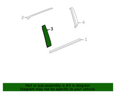 Genuine GM Rear Passenger Side Door Window Frame Front Applique 84987914