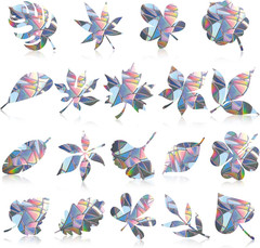 32 Pieces Bird Strike Prevention Window Decals Leaf Shape Glass Door Stickers