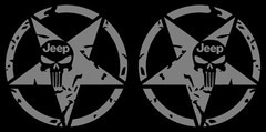 US Army Star Punisher Skull Fits Jeeps L and R Vinyl Decal Many Colors and Sizes