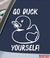 GO DUCK YOURSELF! RUBBER DUCKY Vinyl Decal Sticker Car Rear Window Bumper JDM