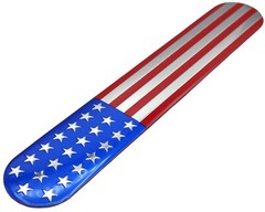 ALUMINUM American Flag Decal Sticker Car, Motorcycle, Patriotic 6″ x 1″