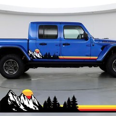 Overland Truck Decal for Tacoma, 4Runner, Jeep. Universal Fit. Retro Stripes.