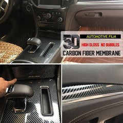 Car Accessories CARBON FIBER Self Adhesive Vinyl Sticker Wrap Hood Roof 5D BLACK