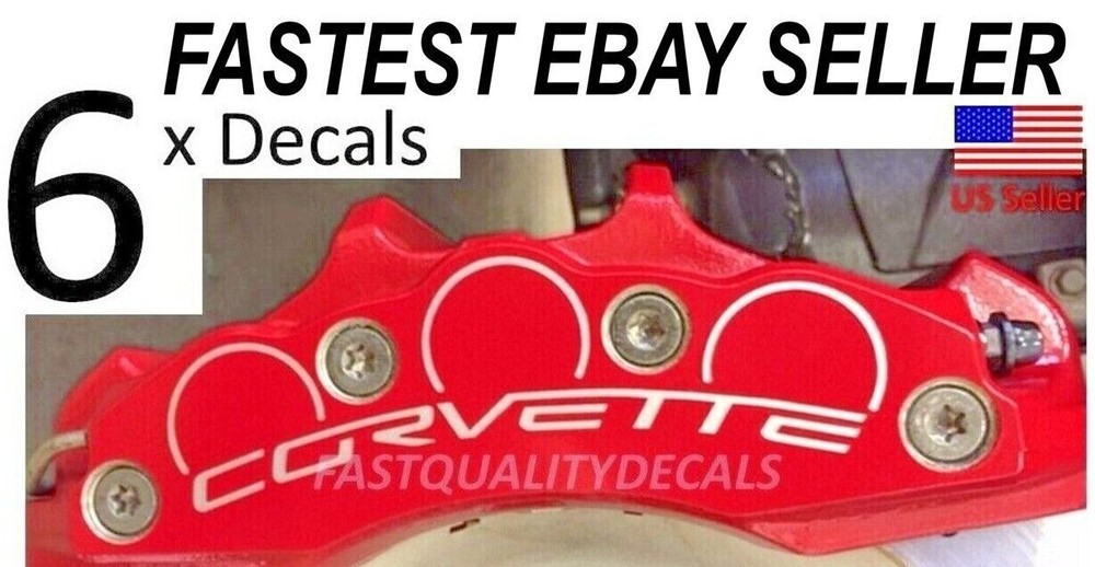 6 x for Corvette C6 Z06 Brake Caliper Decals sticker -Color Options- FAST