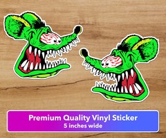 Rat Fink Hot Rod 5 inches two-pack Premium quality decal Sticker Car Window