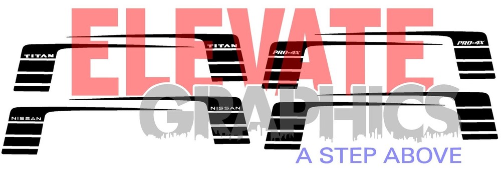 For Nissan Titan Decals Side Power 3m Stripes Vinyl Graphics Stickers 2004-2015