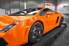 Premium Orange Brushed Aluminum Steel Vinyl Wrap Sticker Film Decal Air Release