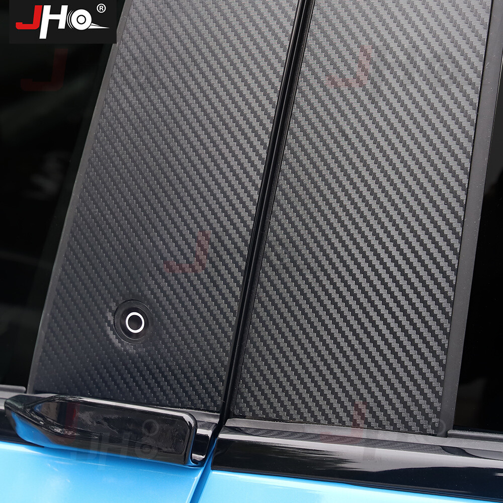 6Pcs For Ford Mustang Mach-E 2021-2022 Carbon Fiber B-Pillar Cover Trim Sticker