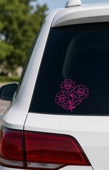 Skull flower Decal Sticker Measures 4×4″ Choose Color