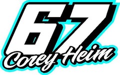 67 Corey Heim Nascar decal sticker