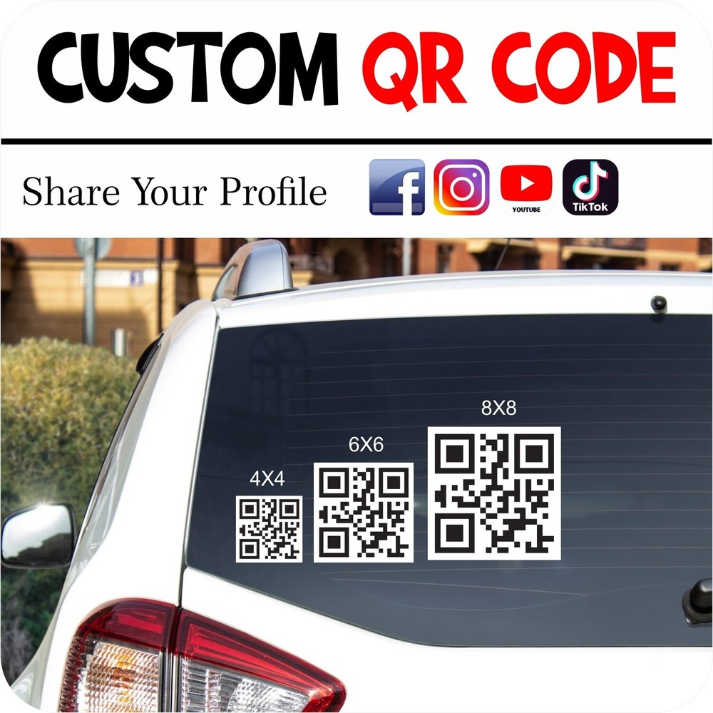 2 Pcs – Custom QR code – white background – LAMINATED