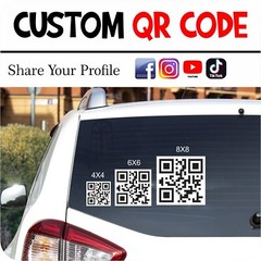 2 Pcs – Custom QR code – white background – LAMINATED