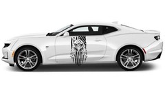 NEW Eagle Flag USA Hood Door Vinyl Decal Racing Stripes (Fits Chevrolet Camaro)