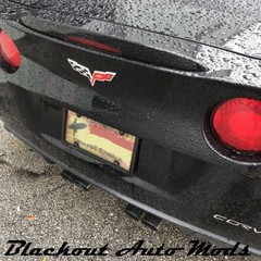 C6 Corvette Emblem Overlay Blackout Carbon Fiber Flag Decal