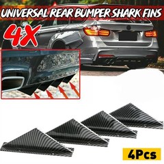4pcs Car Fiber Carbon Auto Rear Lower Diffuser Bumper Splitter Fins Lip Wing J