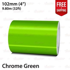 CHROME GREEN 4″ 102mm Roll PIN STRIPE Car Striping Line TAPE Decal Vinyl Sticker
