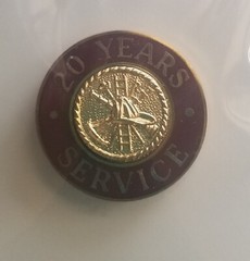FIREFIGHTER 20 Years Service Fire Collar Brass 11/16 Medium