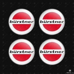 BÜRSTNER wheel hub caps sticker set of 4 3D domed resin decal emblems