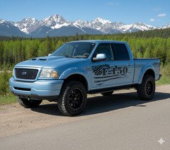 for Ford F-150 Left & Right Truck Graphics American Flag Vinyl Side Decals