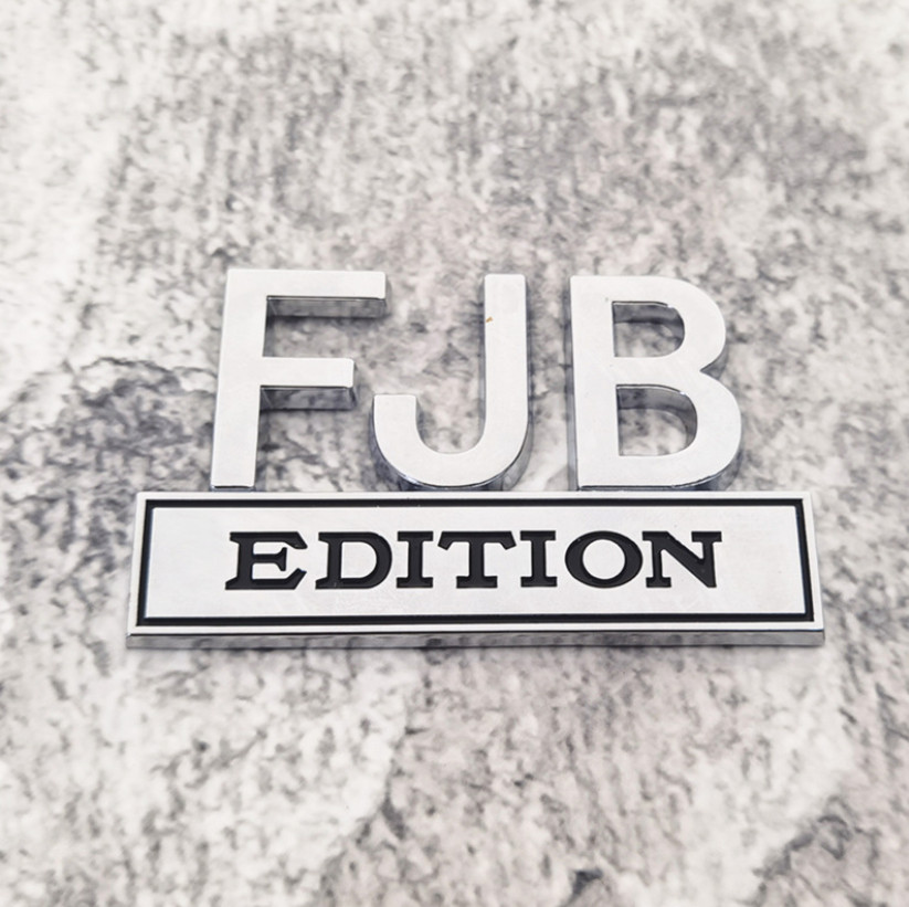 2Pcs 3D Zinc Alloy FJB EDITION Metal Letter Badge Car Emblem Bumper Decal