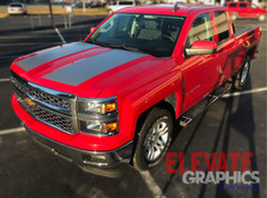 2014-2015 Fits Chevy Silverado Rally Hood Stripes Vinyl Graphics Decals Stickers
